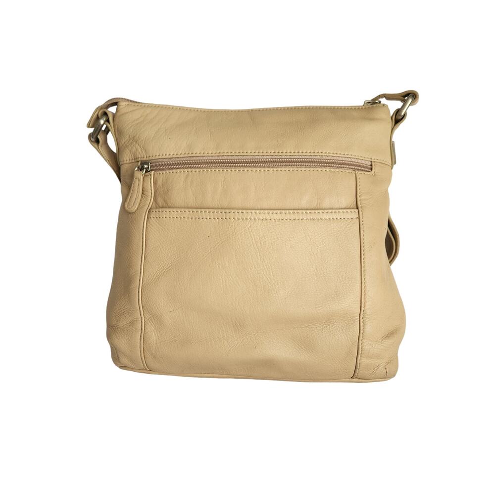 Giani Bernini Women's Beige Leather Messenger Crossbody Bag - Picture 3 of 9